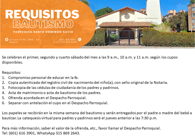 Requisitos para bautismo