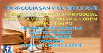 HORARIOS DE DESPACHO Y EUCARISTÍAS